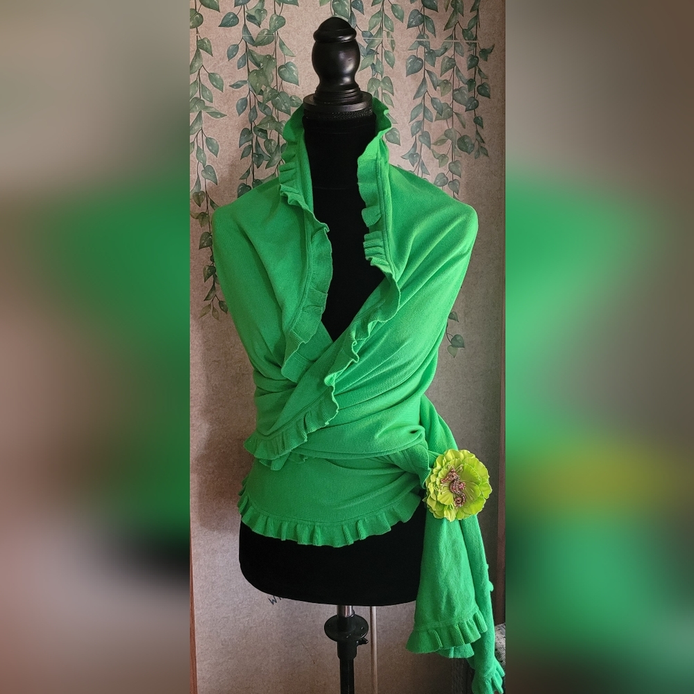 Free with any purchase! Lilly Pulitzer green ruffle wrap